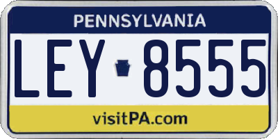PA license plate LEY8555