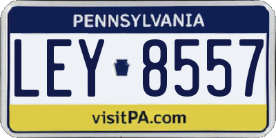 PA license plate LEY8557