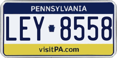 PA license plate LEY8558