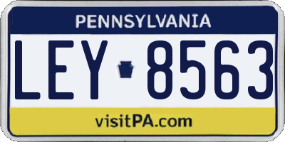 PA license plate LEY8563