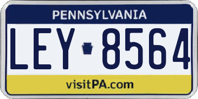 PA license plate LEY8564