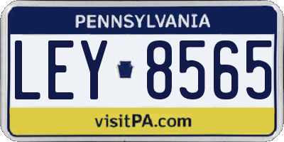 PA license plate LEY8565