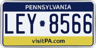 PA license plate LEY8566
