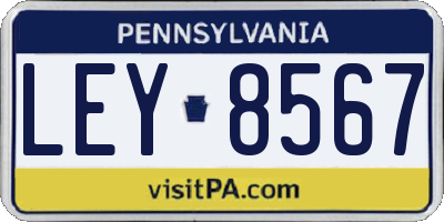 PA license plate LEY8567