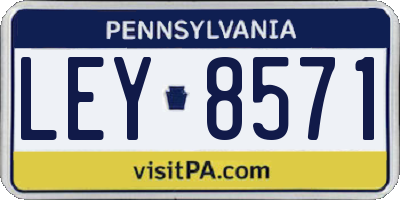 PA license plate LEY8571
