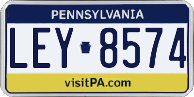 PA license plate LEY8574
