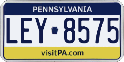 PA license plate LEY8575