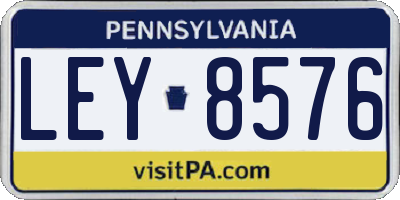 PA license plate LEY8576