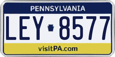 PA license plate LEY8577
