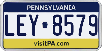 PA license plate LEY8579