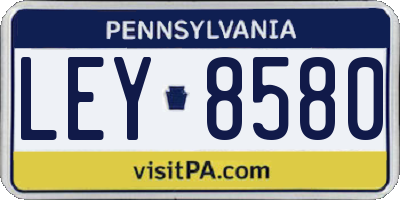 PA license plate LEY8580