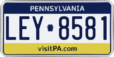 PA license plate LEY8581