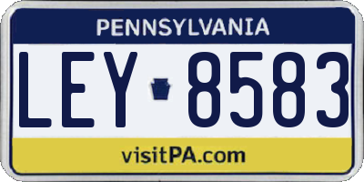 PA license plate LEY8583