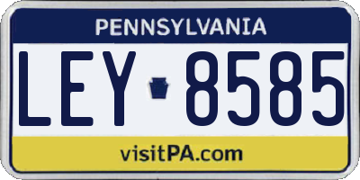 PA license plate LEY8585