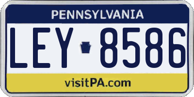 PA license plate LEY8586