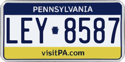 PA license plate LEY8587