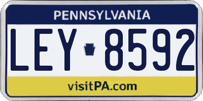 PA license plate LEY8592