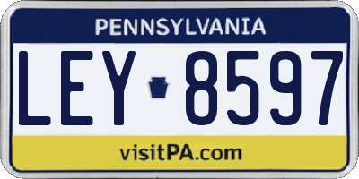 PA license plate LEY8597