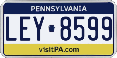 PA license plate LEY8599