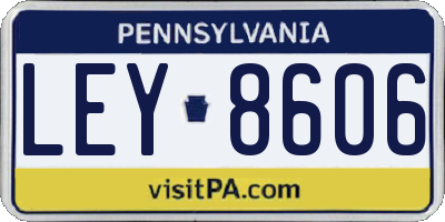 PA license plate LEY8606