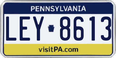 PA license plate LEY8613