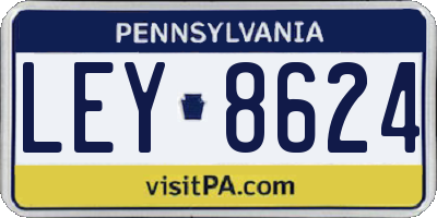 PA license plate LEY8624
