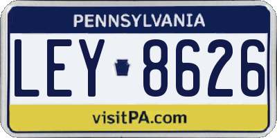 PA license plate LEY8626