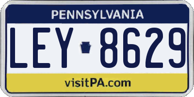 PA license plate LEY8629