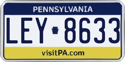 PA license plate LEY8633