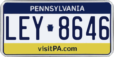 PA license plate LEY8646