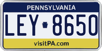 PA license plate LEY8650