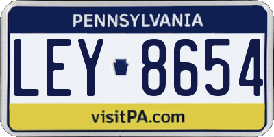 PA license plate LEY8654
