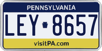 PA license plate LEY8657