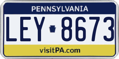 PA license plate LEY8673