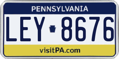 PA license plate LEY8676