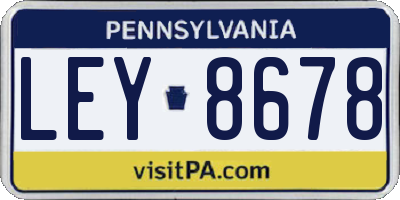PA license plate LEY8678