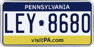 PA license plate LEY8680