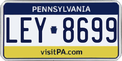 PA license plate LEY8699