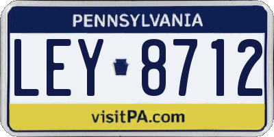 PA license plate LEY8712