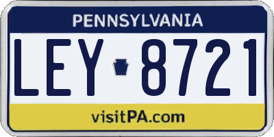 PA license plate LEY8721