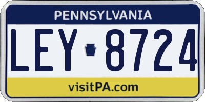 PA license plate LEY8724