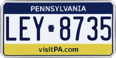 PA license plate LEY8735