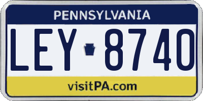 PA license plate LEY8740