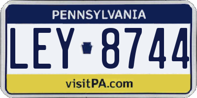 PA license plate LEY8744