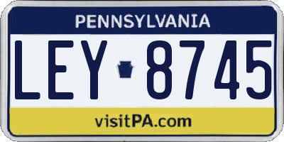 PA license plate LEY8745