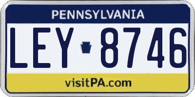 PA license plate LEY8746