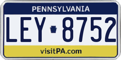 PA license plate LEY8752