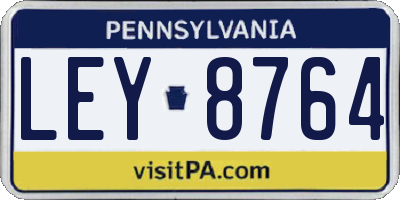 PA license plate LEY8764