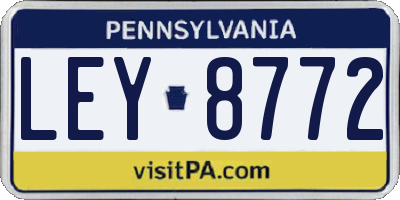 PA license plate LEY8772