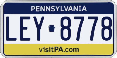 PA license plate LEY8778